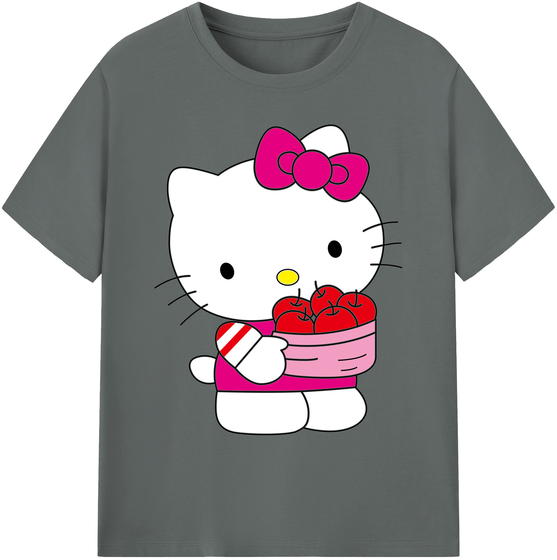 （画像用） Hello Kitty ハローキティ 綿100％ メンズ半袖Tシャツ｜肌触りやわらか＆通気性